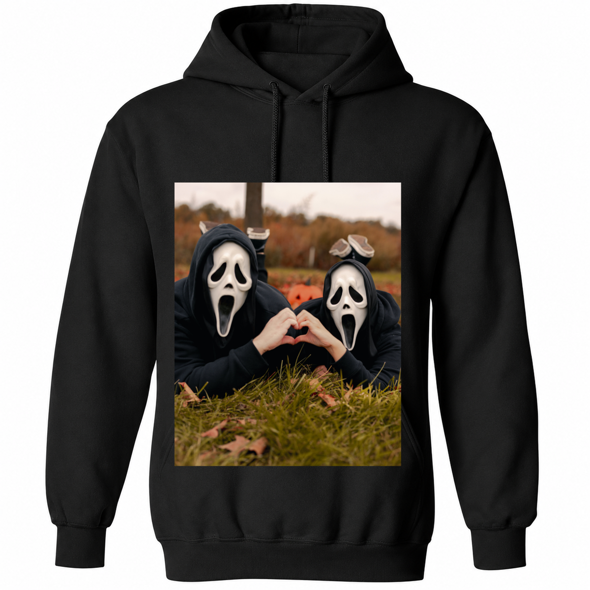 Ghostface Love Halloween T-Shirt – Spooky Couple Heart Graphic Tee – Halloween Horror Shirt