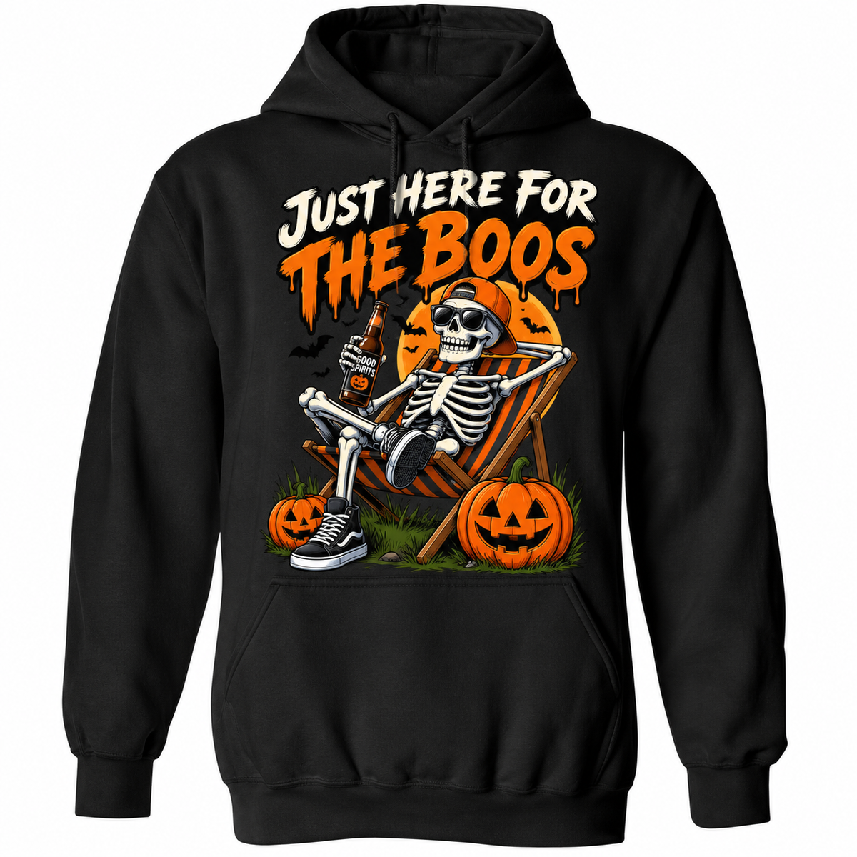 Just Here for the Boos – Halloween Skeleton T-Shirst