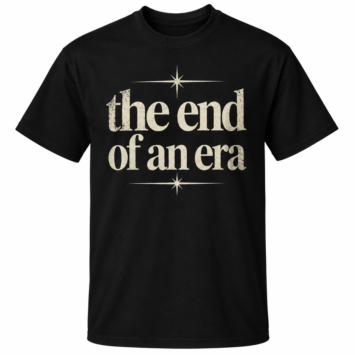 The End of an Era Vintage Graphic T-Shirt – Retro Typography Black Unisex Tee
