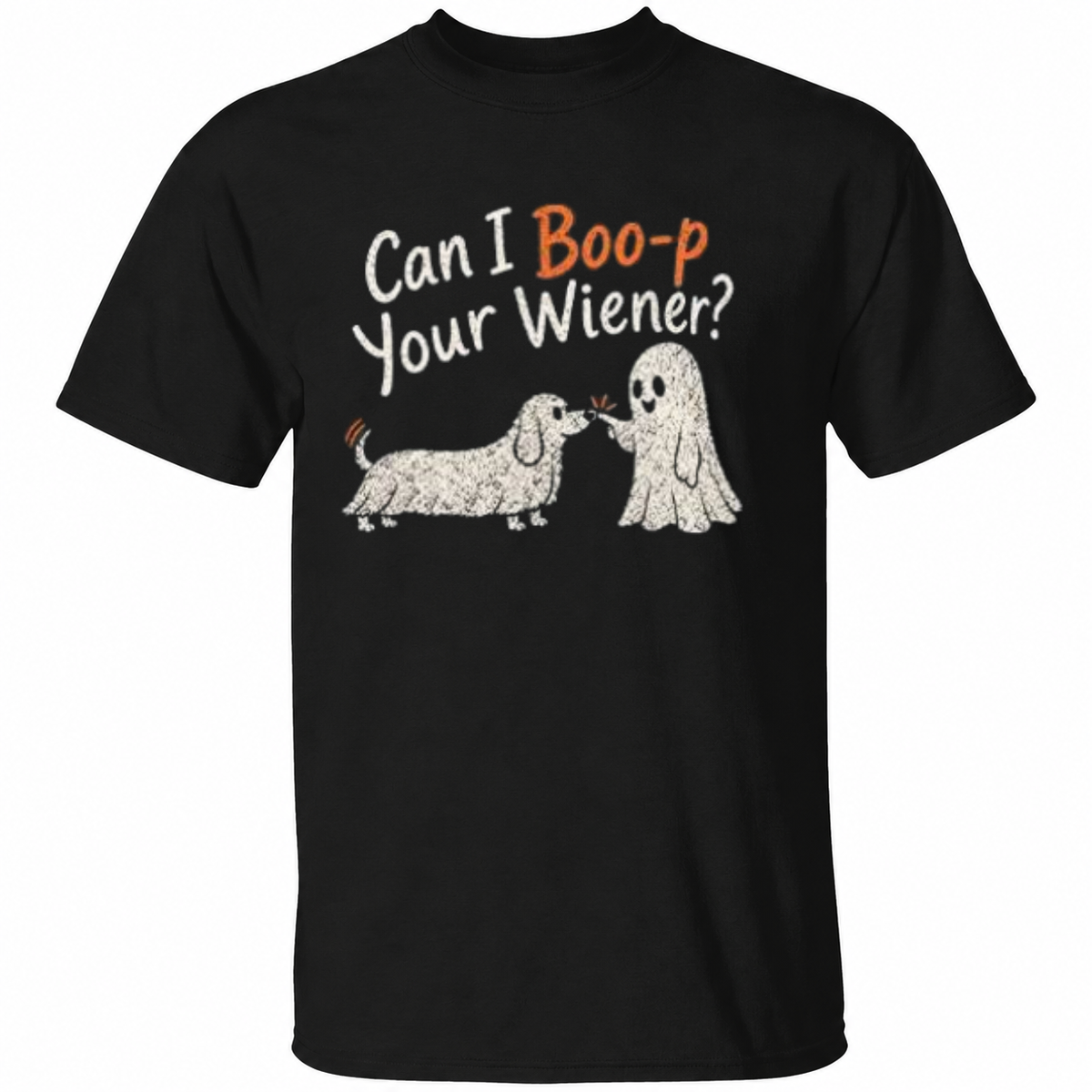 Can I Boo-p Your Wiener Dachshund Ghost Halloween T Shirt