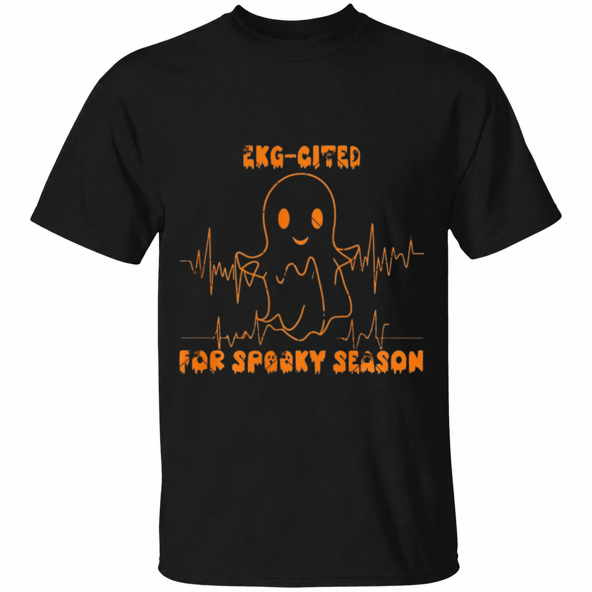 EKG-Certified for Spooky Season T-Shirt – Funny Ghost Heartbeat Halloween Graphic Tee