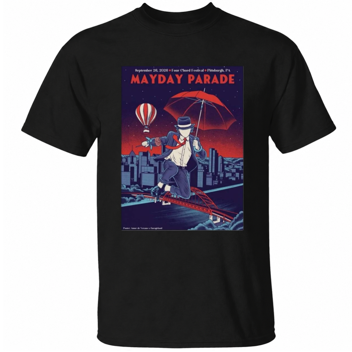 Mayday Parade Pittsburgh Four Chord Festival September 26 2026 T-Shirt