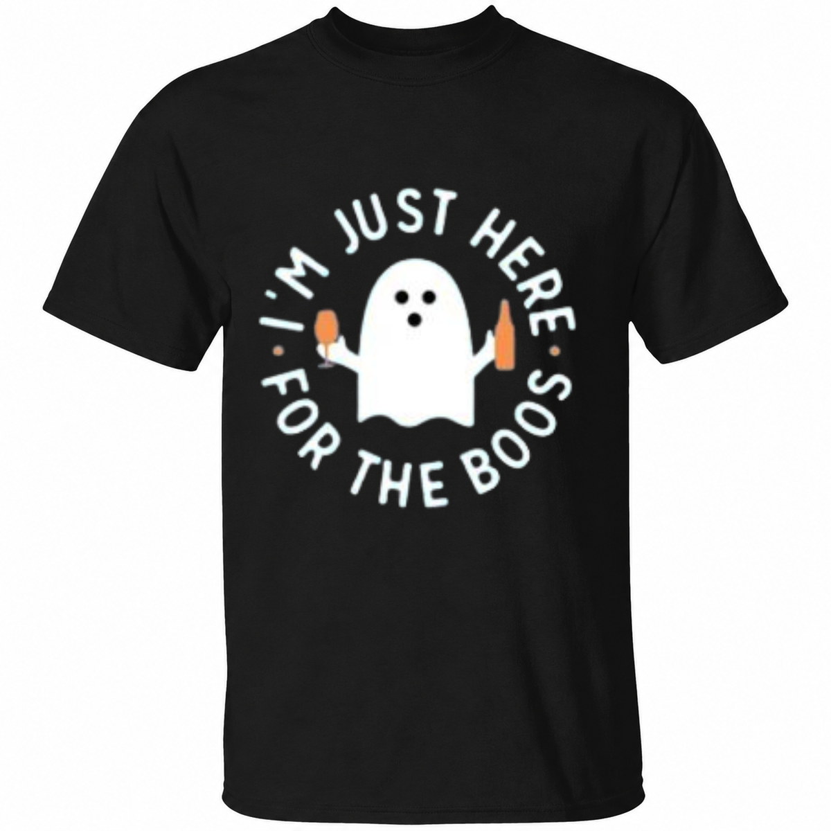 I'm Just Here for the Boos Halloween T-Shirt – Funny Ghost Graphic Tee – Spooky Season Shirt