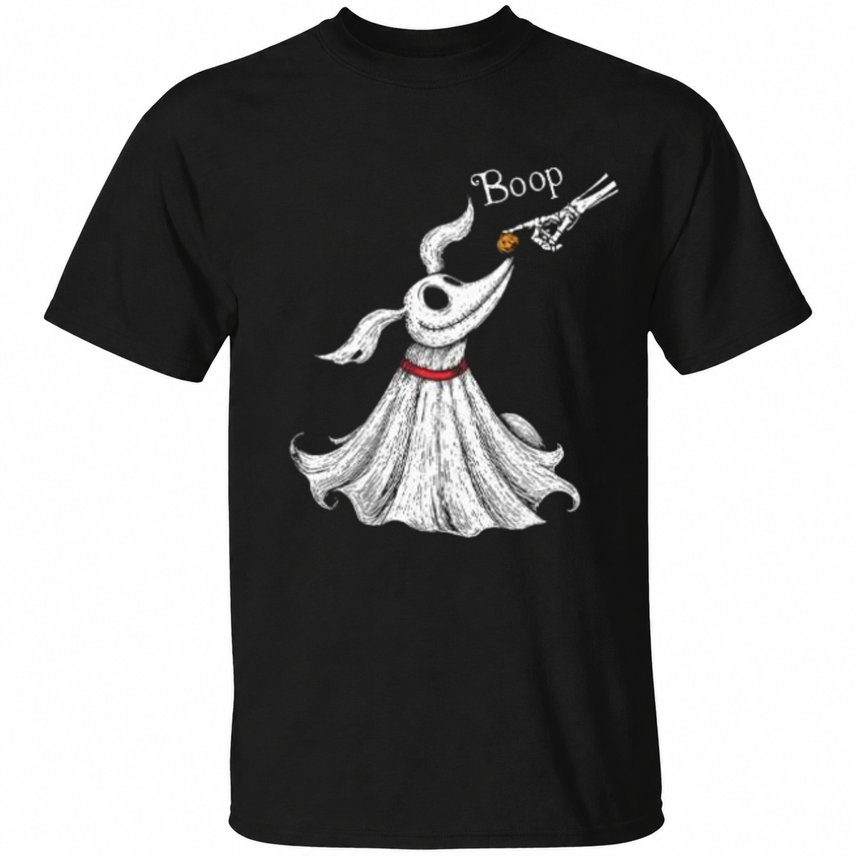 Zero Dog Boop Halloween Skeleton Hand Ghost Dog T Shirt