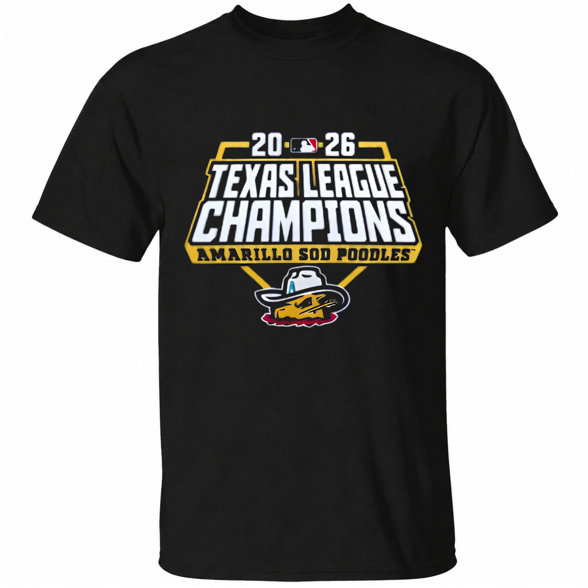 Amarillo Sod Poodles 2026 Texas League Champions Navy T-Shirt