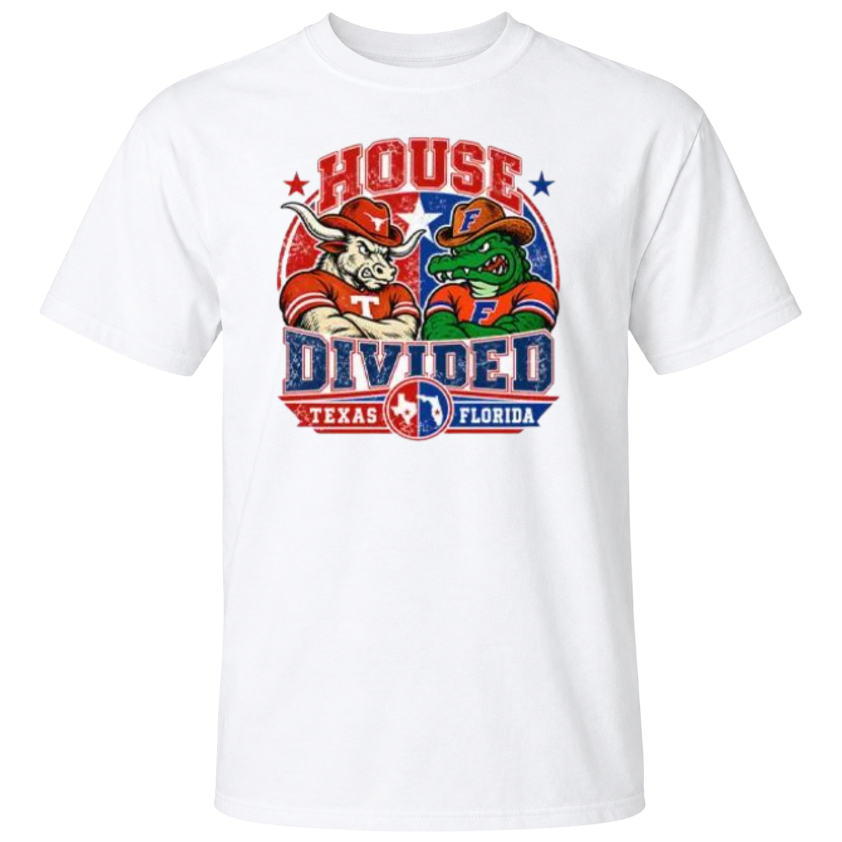 Texas Longhorns Florida Gators House Divided Rivalry T Shirt