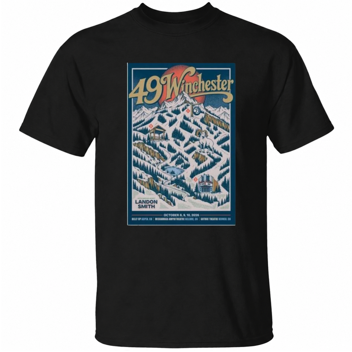 49 Winchester Gothic Theatre Englewood Co Oct 10 2026 Exclusive Concert Poster T-Shirt