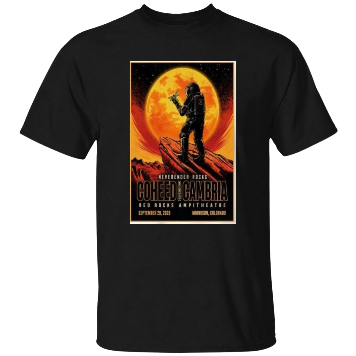 Coheed and Cambria Red Rocks Amphitheatre Morrison CO Sep 29 2026 Exclusive Poster Shirt