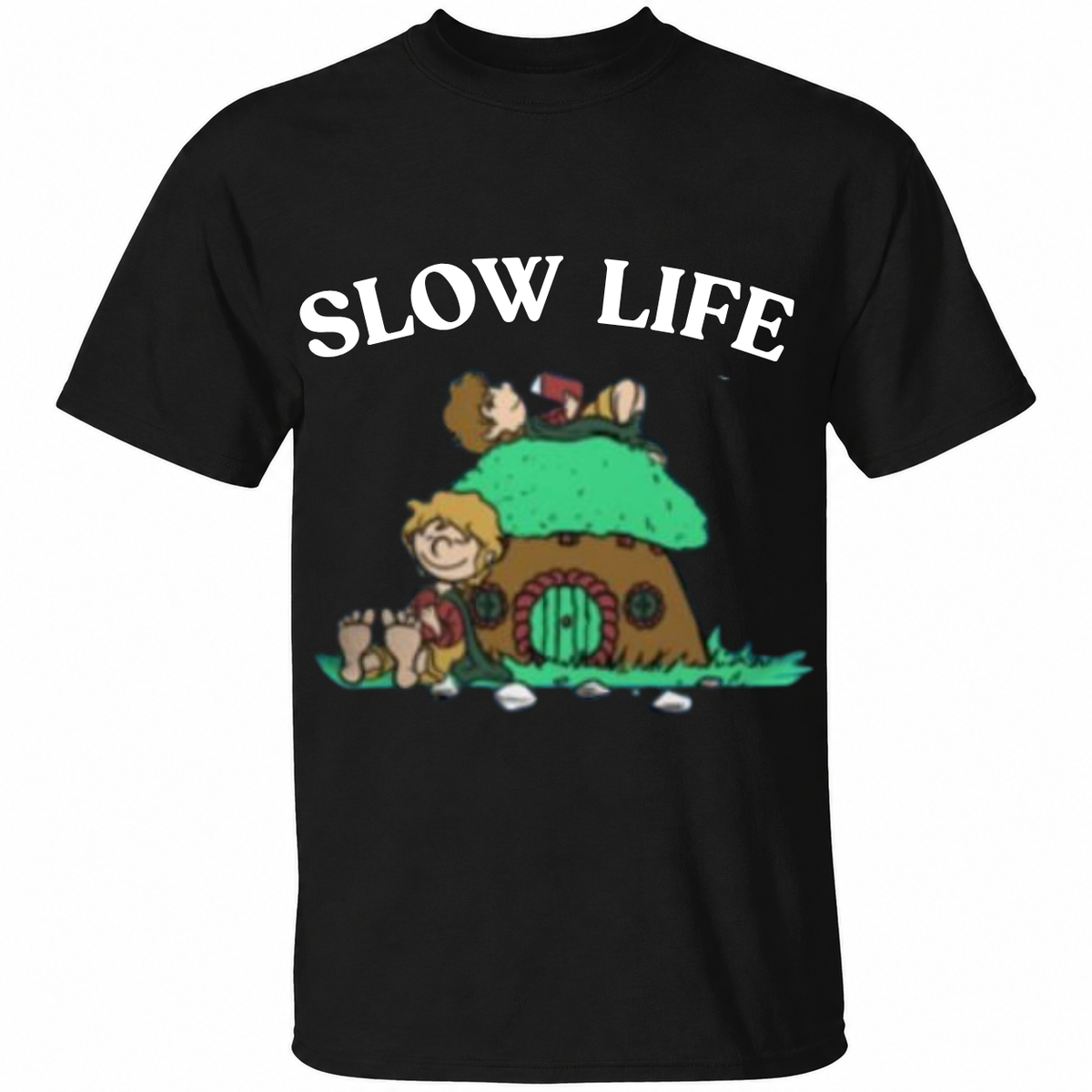 Slow Life T-Shirt – Cute Cozy Cottage Nature Graphic Tee – Relaxed Lifestyle Shirt