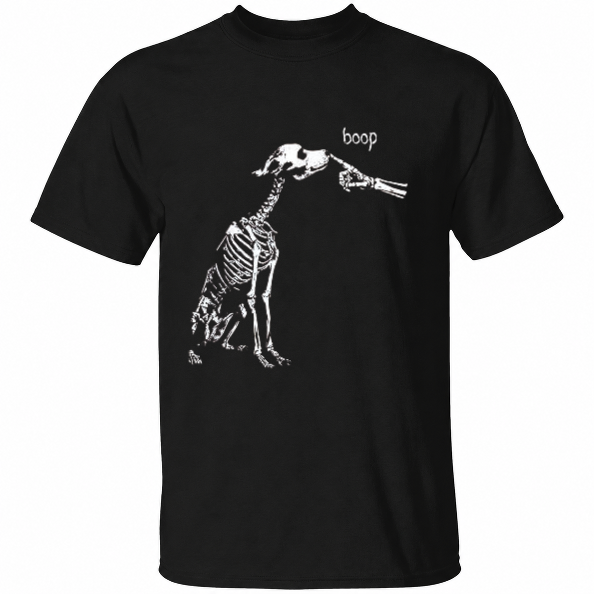 Boop Skeleton Dog T-Shirt – Funny Spooky Dog Graphic Tee – Halloween Shirt