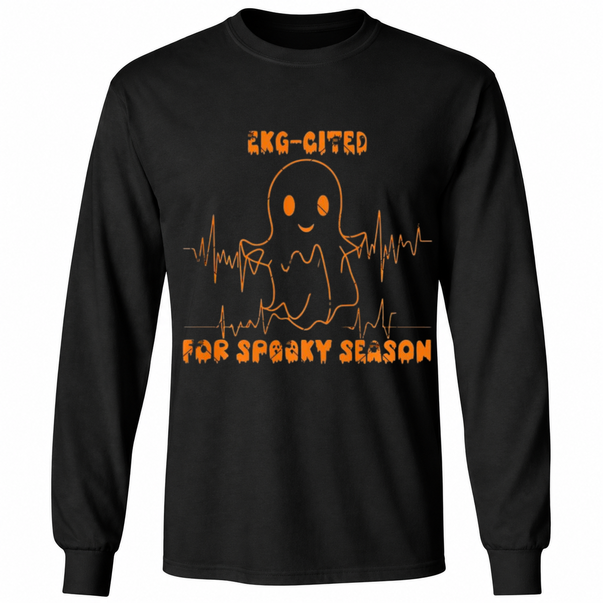 EKG-Certified for Spooky Season T-Shirt – Funny Ghost Heartbeat Halloween Graphic Tee
