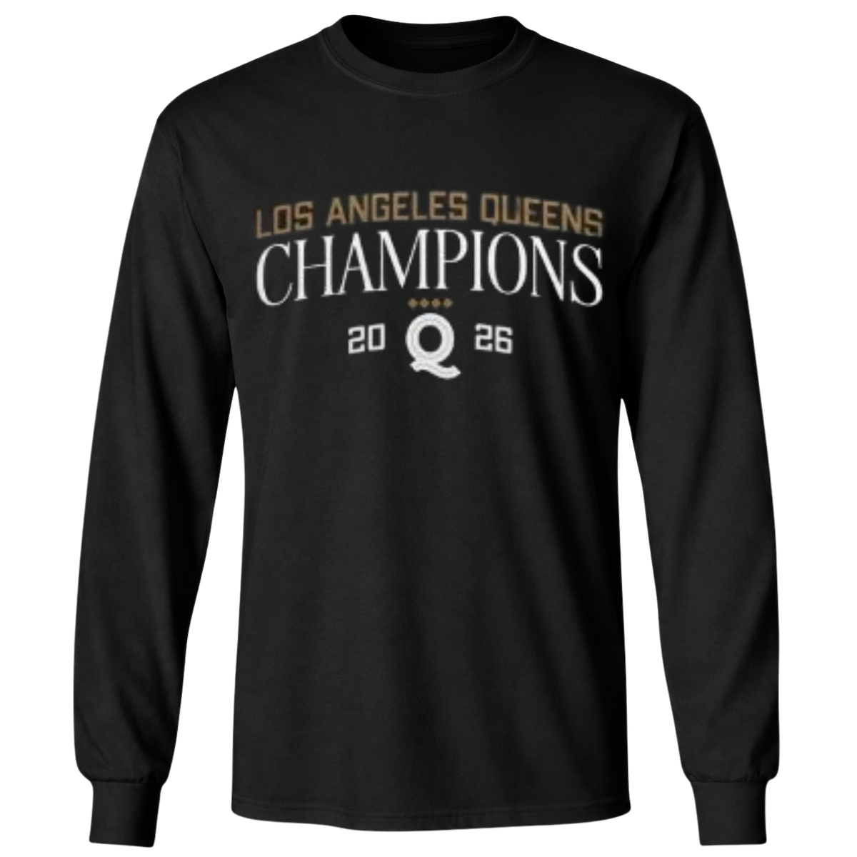 Los Angeles Queens Champions 2026 Q Logo Front Graphic T-Shirt