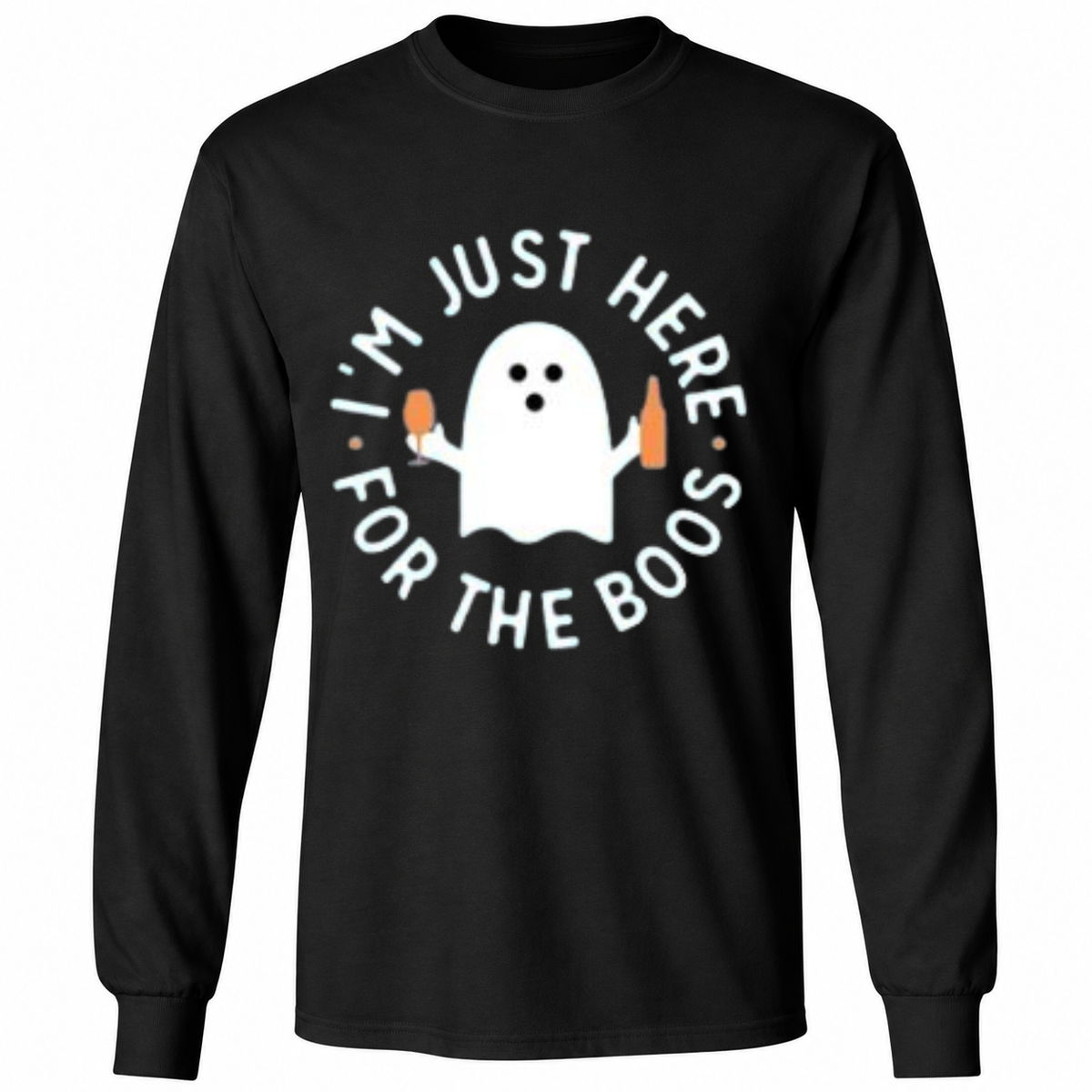 I'm Just Here for the Boos Halloween T-Shirt – Funny Ghost Graphic Tee – Spooky Season Shirt