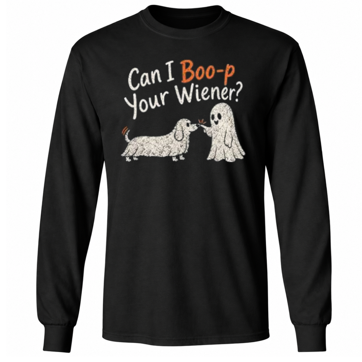 Can I Boo-p Your Wiener Dachshund Ghost Halloween T Shirt