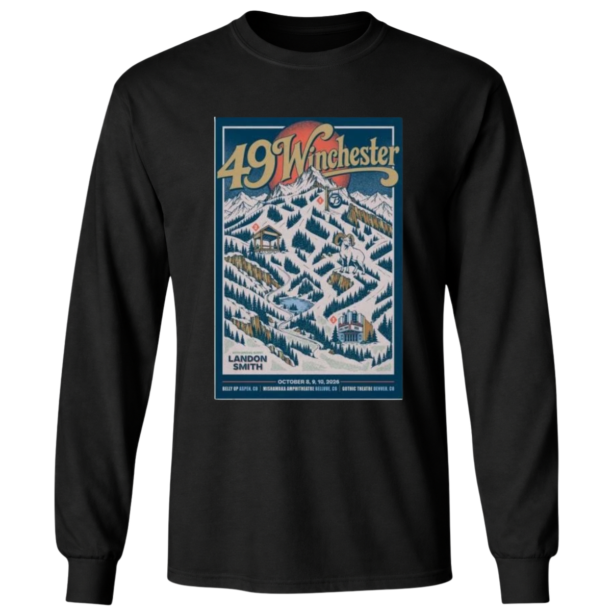 49 Winchester Gothic Theatre Englewood Co Oct 10 2026 Exclusive Concert Poster T-Shirt
