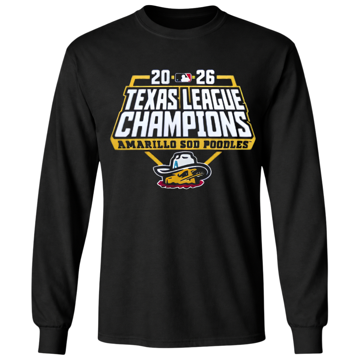 Amarillo Sod Poodles 2026 Texas League Champions Navy T-Shirt