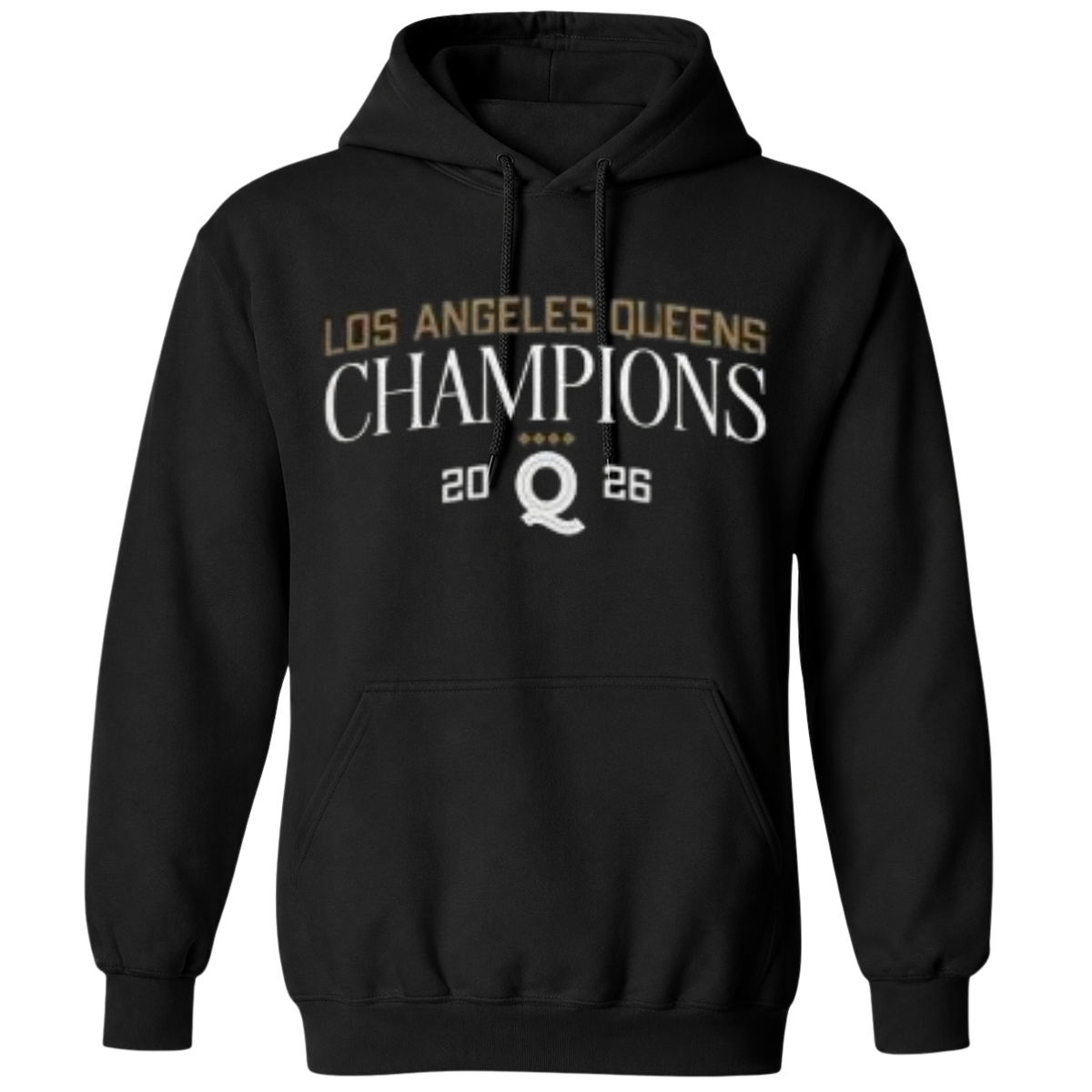 Los Angeles Queens Champions 2026 Q Logo Front Graphic T-Shirt