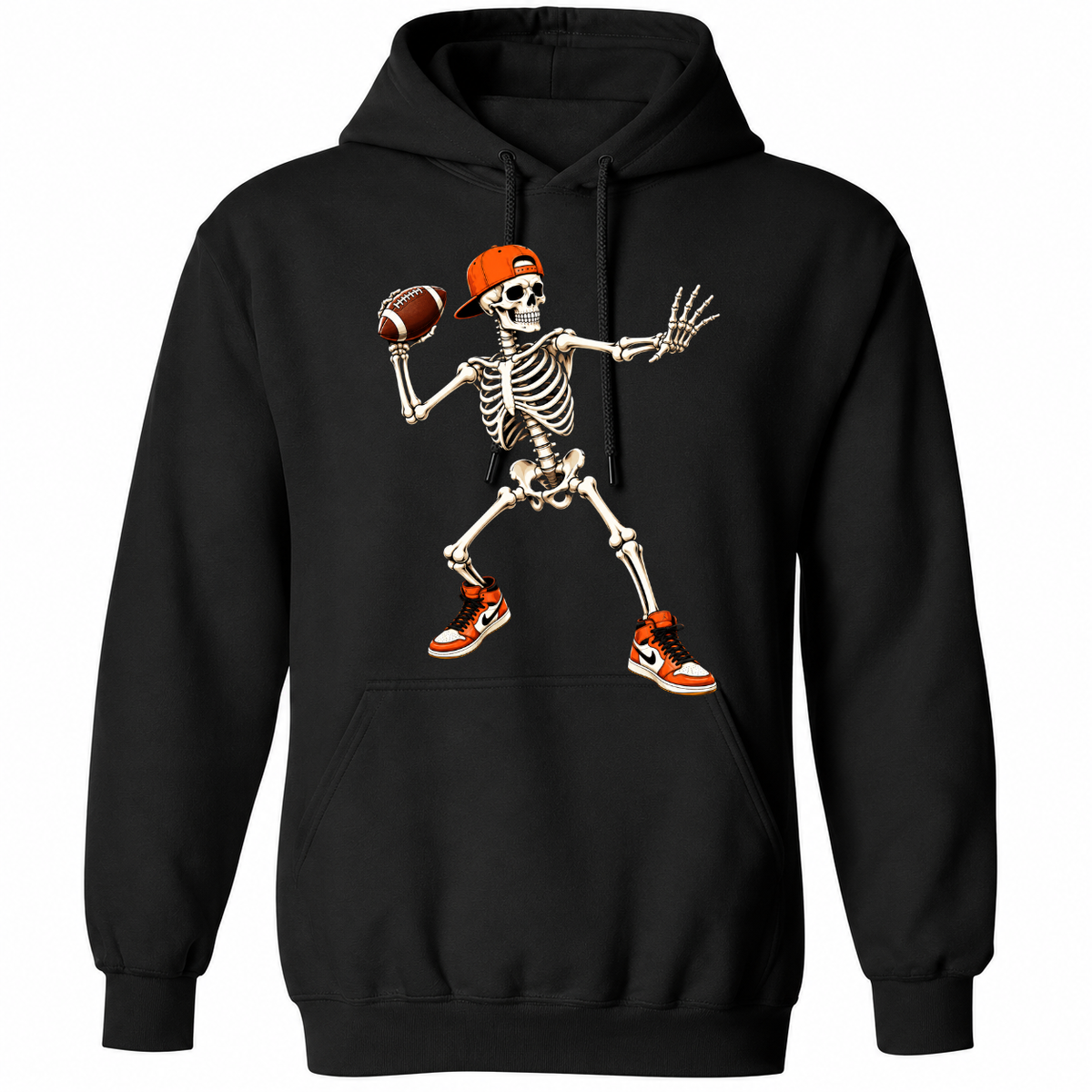 Football Skeleton T-Shirt – Funny Quarterback Graphic Tee – Halloween Sports Shirt