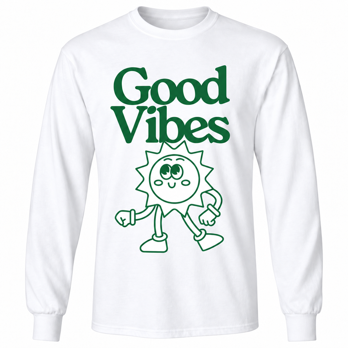 Good Vibes Sun Graphic T-Shirt – Retro Positive Tee