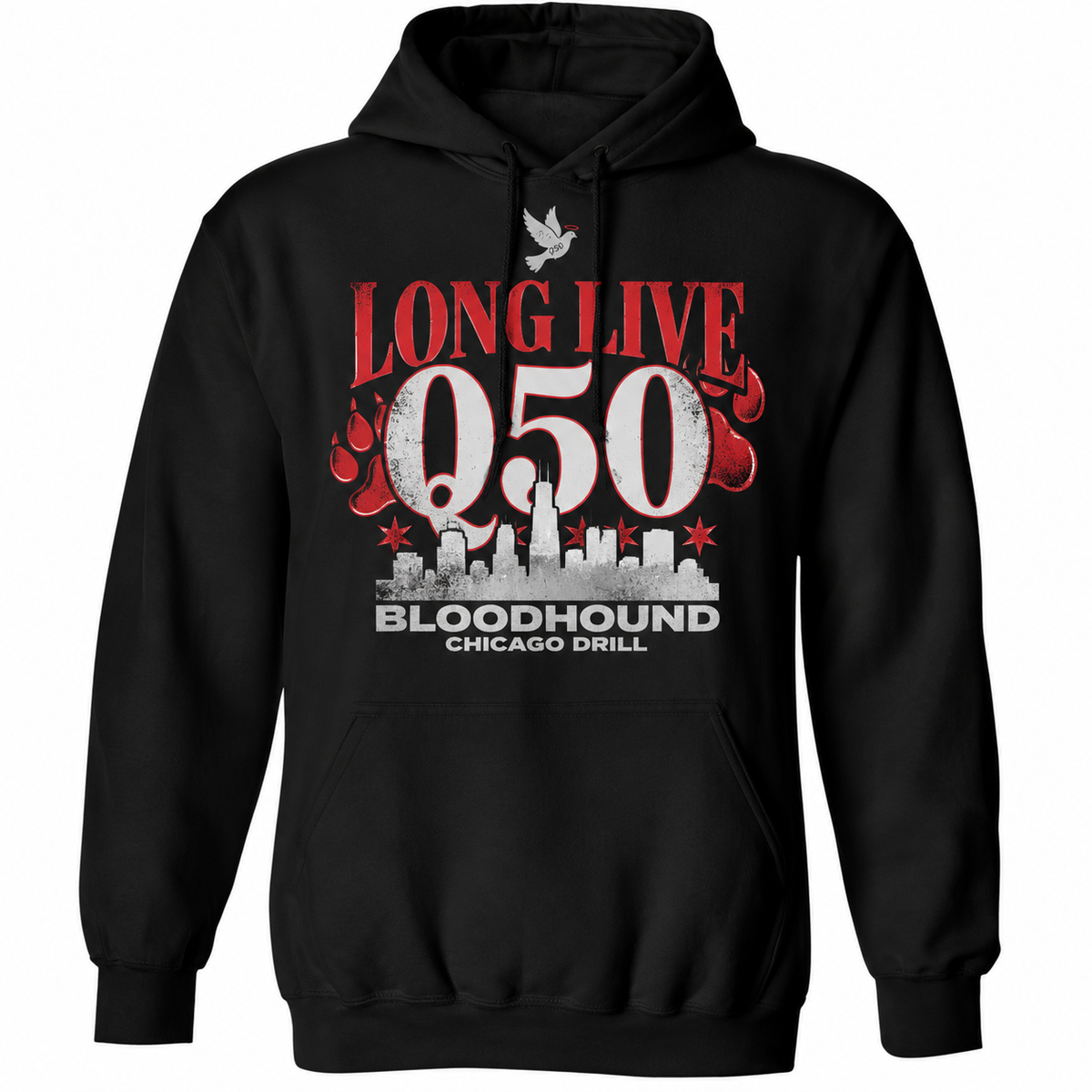 Q50 Bloodhound Chicago Drill Long Live Q50 Chicago skyline shirt