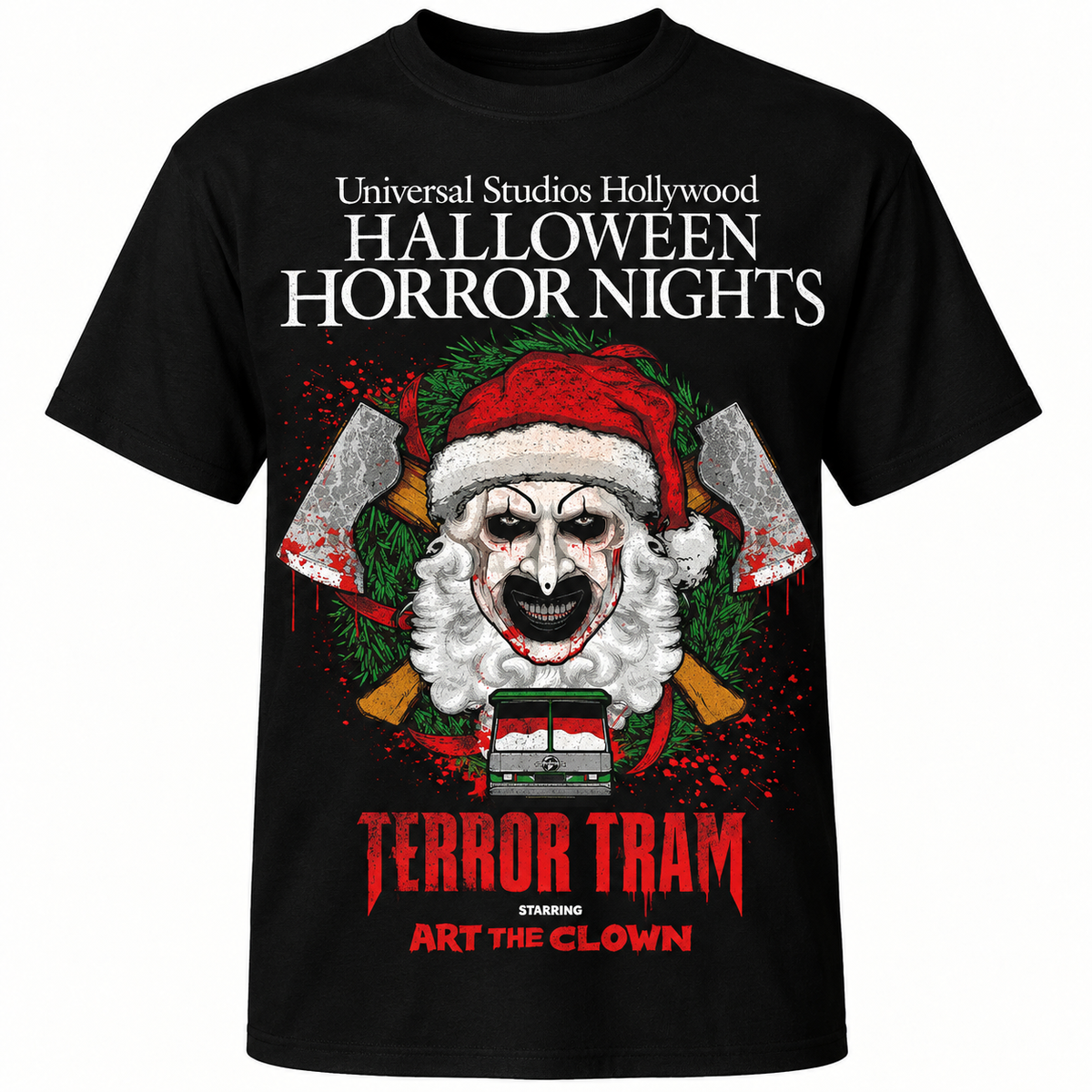 Terror Tram Horror Santa Christmas Graphic T-Shirt
