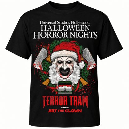 Terror Tram Horror Santa Christmas Graphic T-Shirt