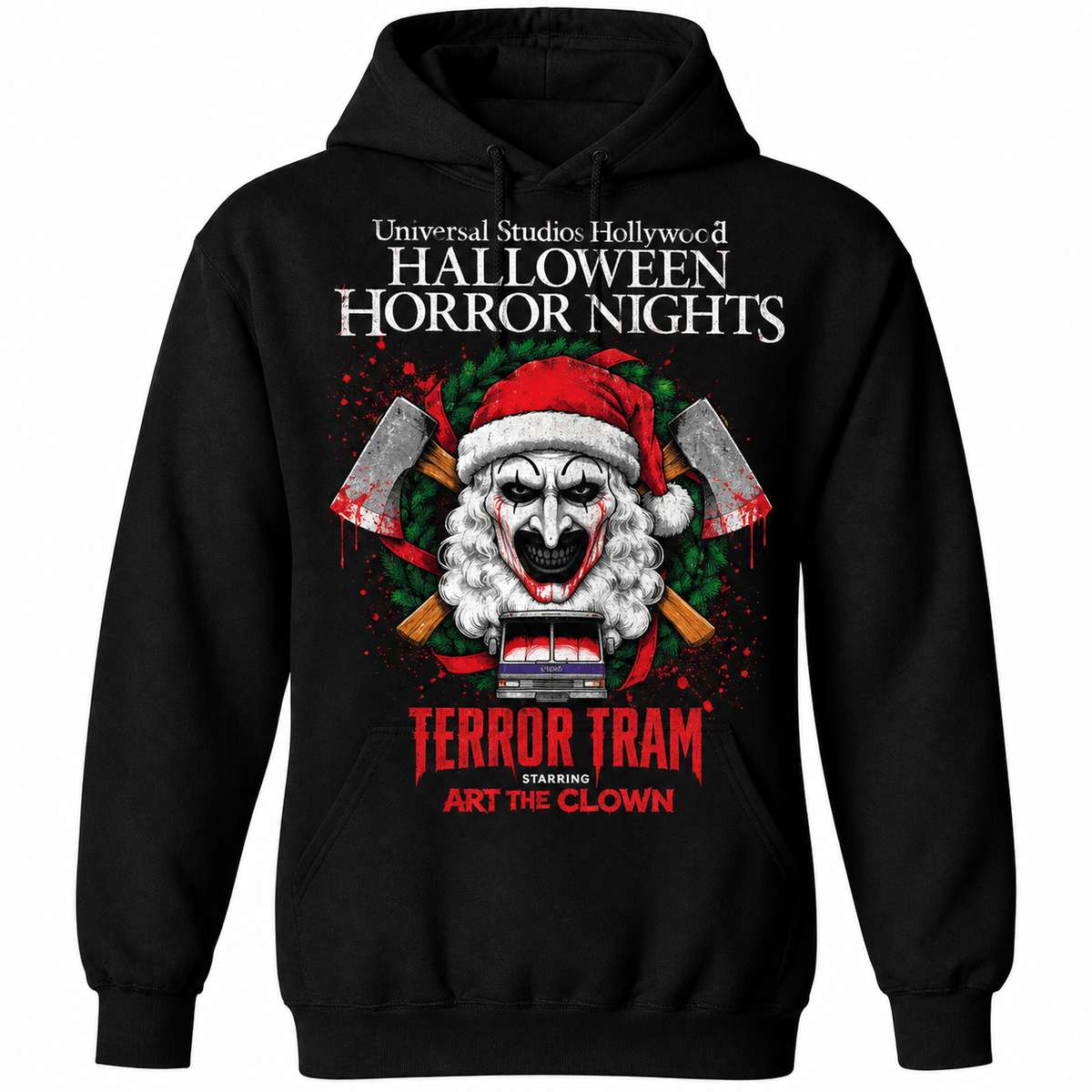 Terror Tram Horror Santa Christmas Graphic T-Shirt