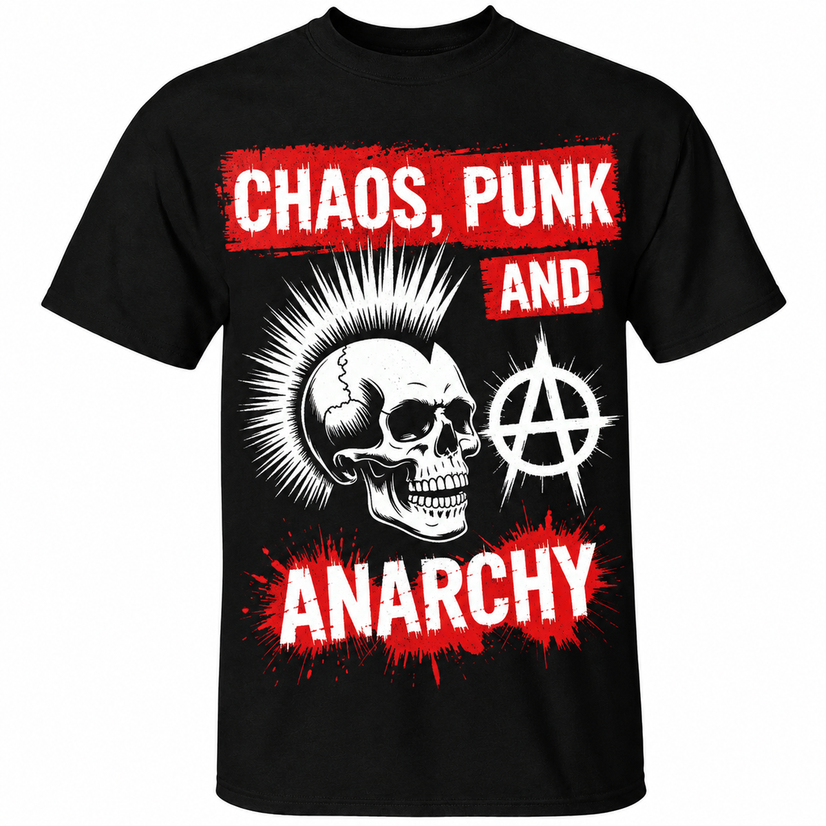 Chaos Punk and Anarchy Graphic Pullover T-Shirst