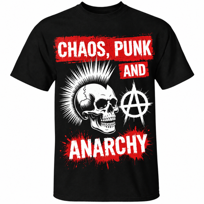 Chaos Punk and Anarchy Graphic Pullover T-Shirst