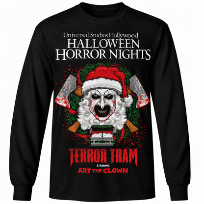 Terror Tram Horror Santa Christmas Graphic T-Shirt