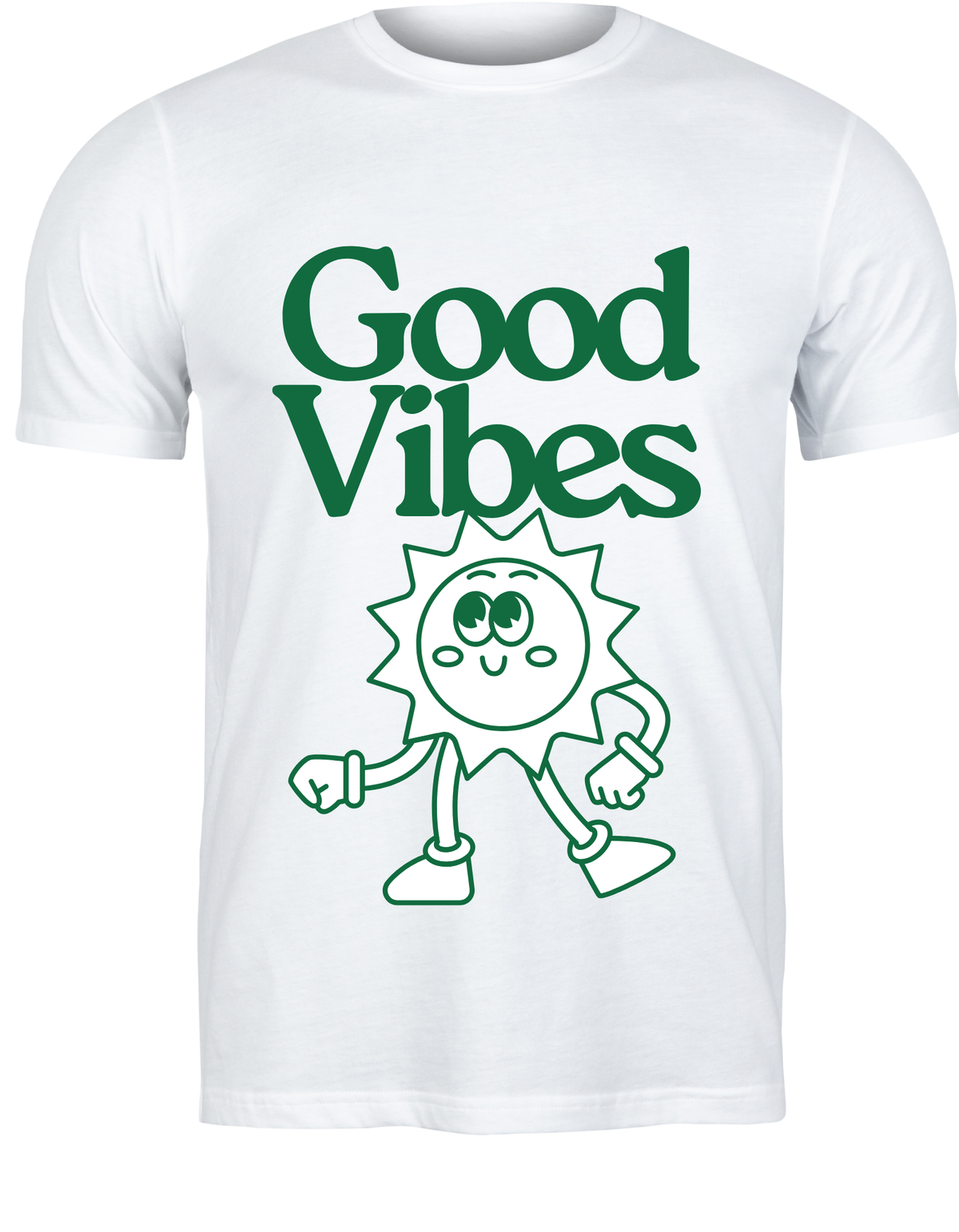 Good Vibes Sun Graphic T-Shirt – Retro Positive Tee